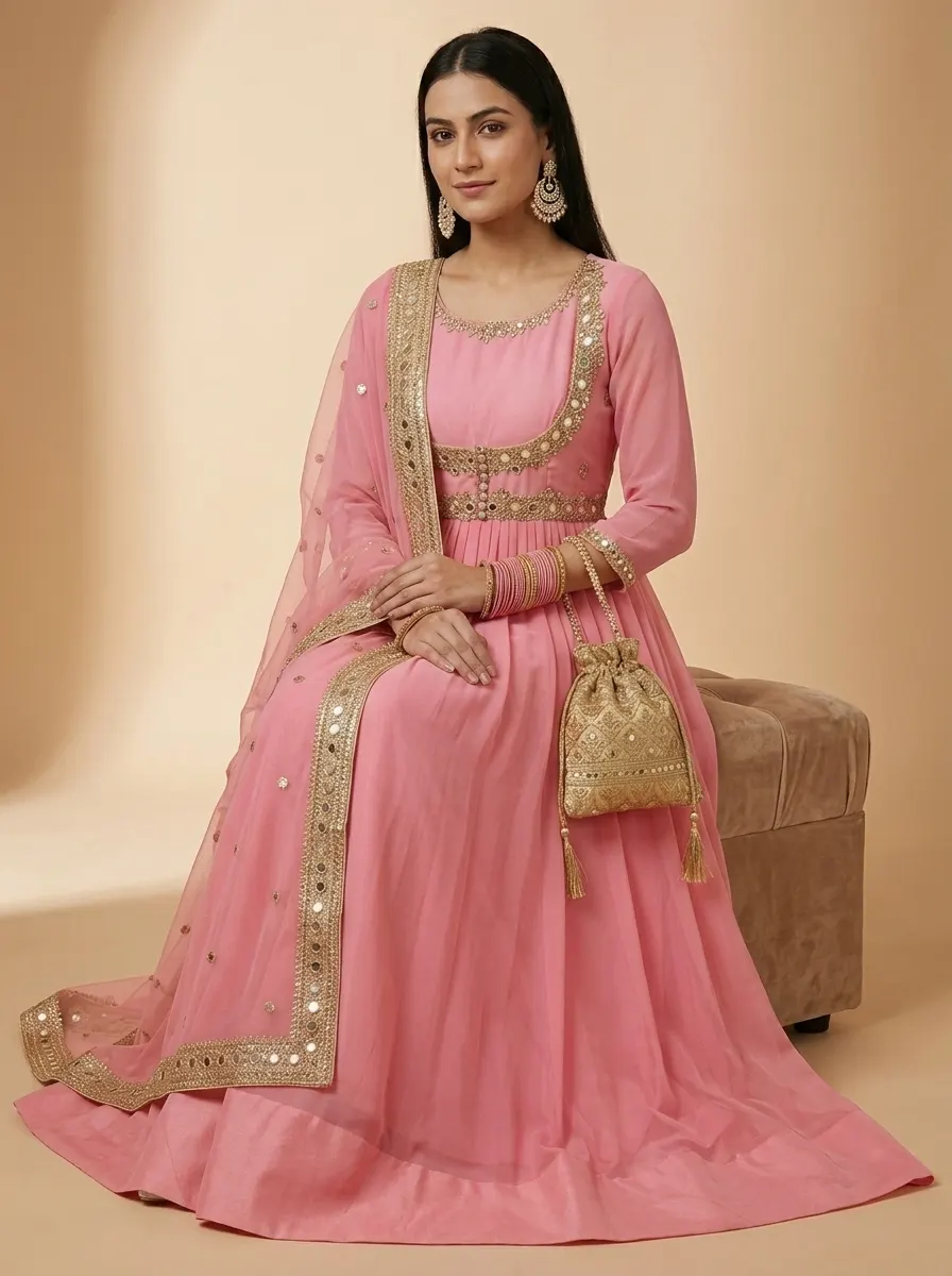 Seated pose with fabric flow