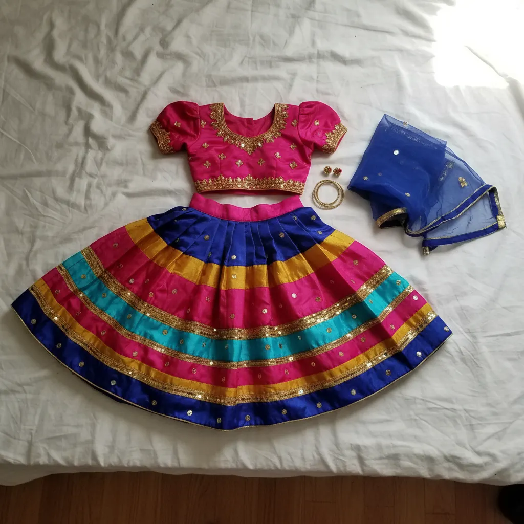 Flat-lay children's garment on plain background